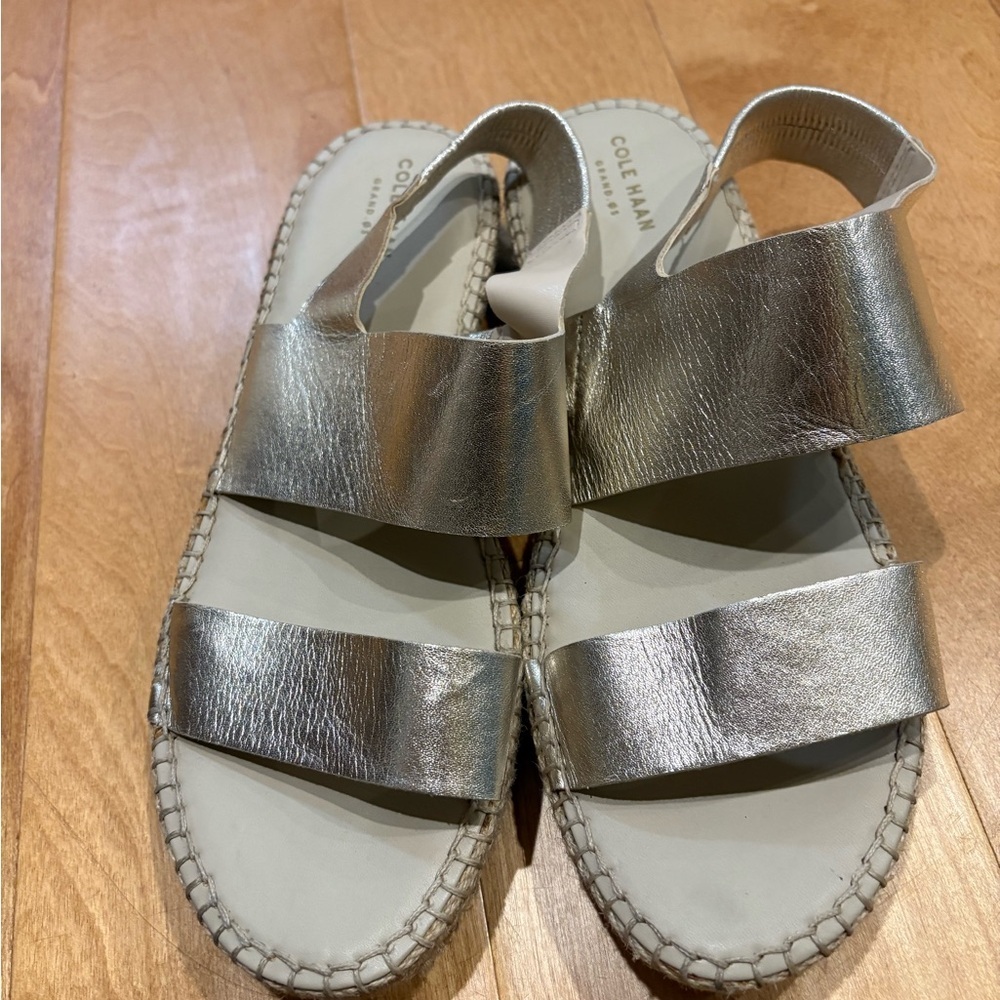 Cole Haan espadrilles sandals gold sz 11 new without tags - Picture 6 of 6